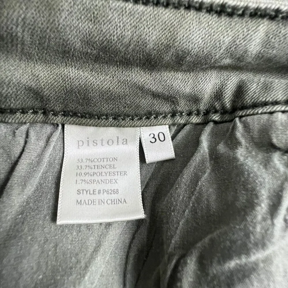 Pistola‎ Womens Green Mid Rise Skinny Moto Jeans 30